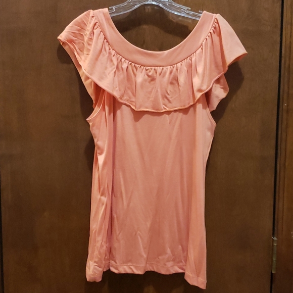 Peach Ruffled shirt by Mark (Avon) XXL EUC - Picture 9 of 9
